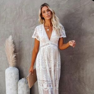 VICI The Day We Met Floral Lace Maxi Dress